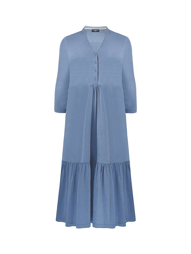 Live Unlimited Curve Cotton Button Front Midi Dress, Blue