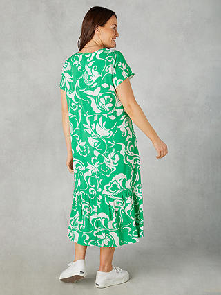 Live Unlimited Curve Petite Paisley Print V-Neck Midi Dress, Green