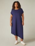 Live Unlimited Curve Jersey Asymmetric Midi Dress, Blue