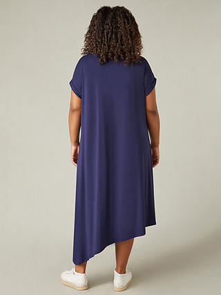 Live Unlimited Curve Jersey Asymmetric Midi Dress, Blue