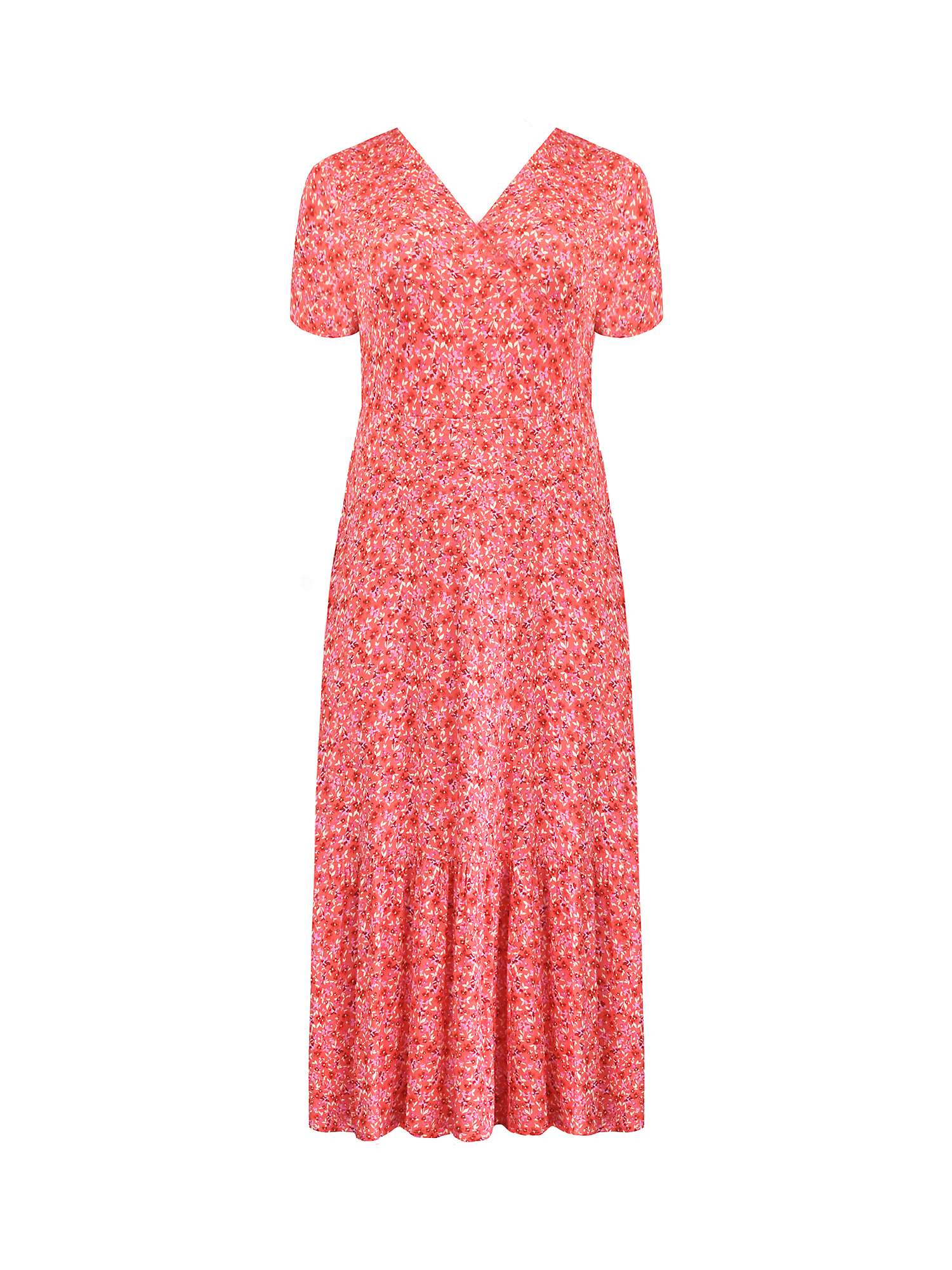 Buy Live Unlimited Curve Ditsy Print Jersey Wrap Dress, Pink Ditsy Online at johnlewis.com