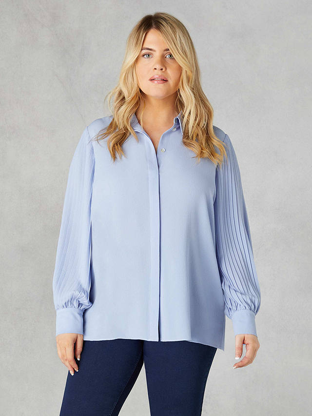 Live Unlimited Curve Pleated Sleeve Shirt, Blue
