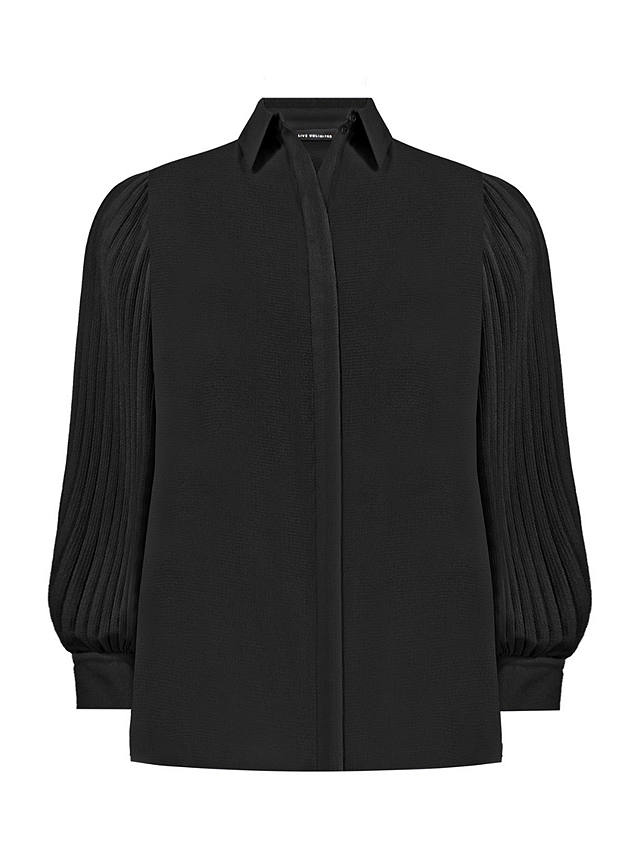 Live Unlimited Curve Pleated Sleeve Shirt, Black