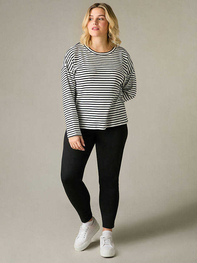 Live Unlimited Curve Stripe Jersey Relaxed Top, Blue/White