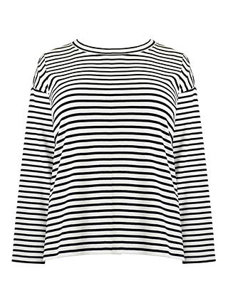 Live Unlimited Curve Stripe Jersey Relaxed Top, Blue/White