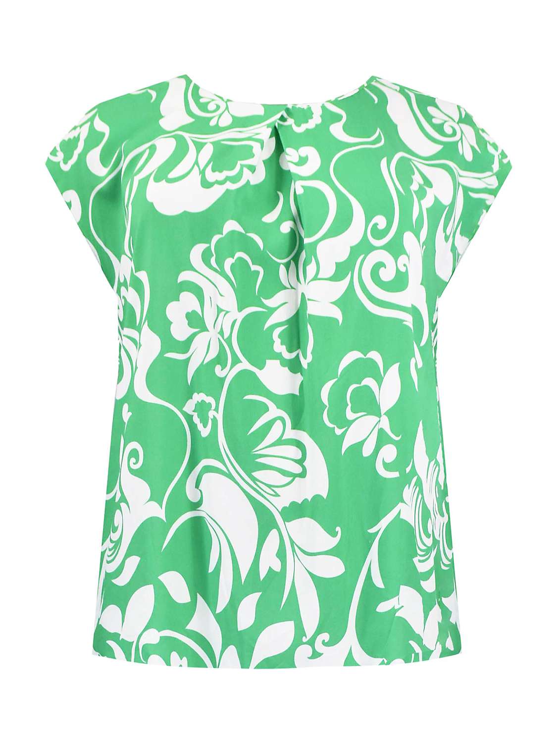 Buy Live Unlimited Curve Paisley Print Pleat Front Top, Green Online at johnlewis.com