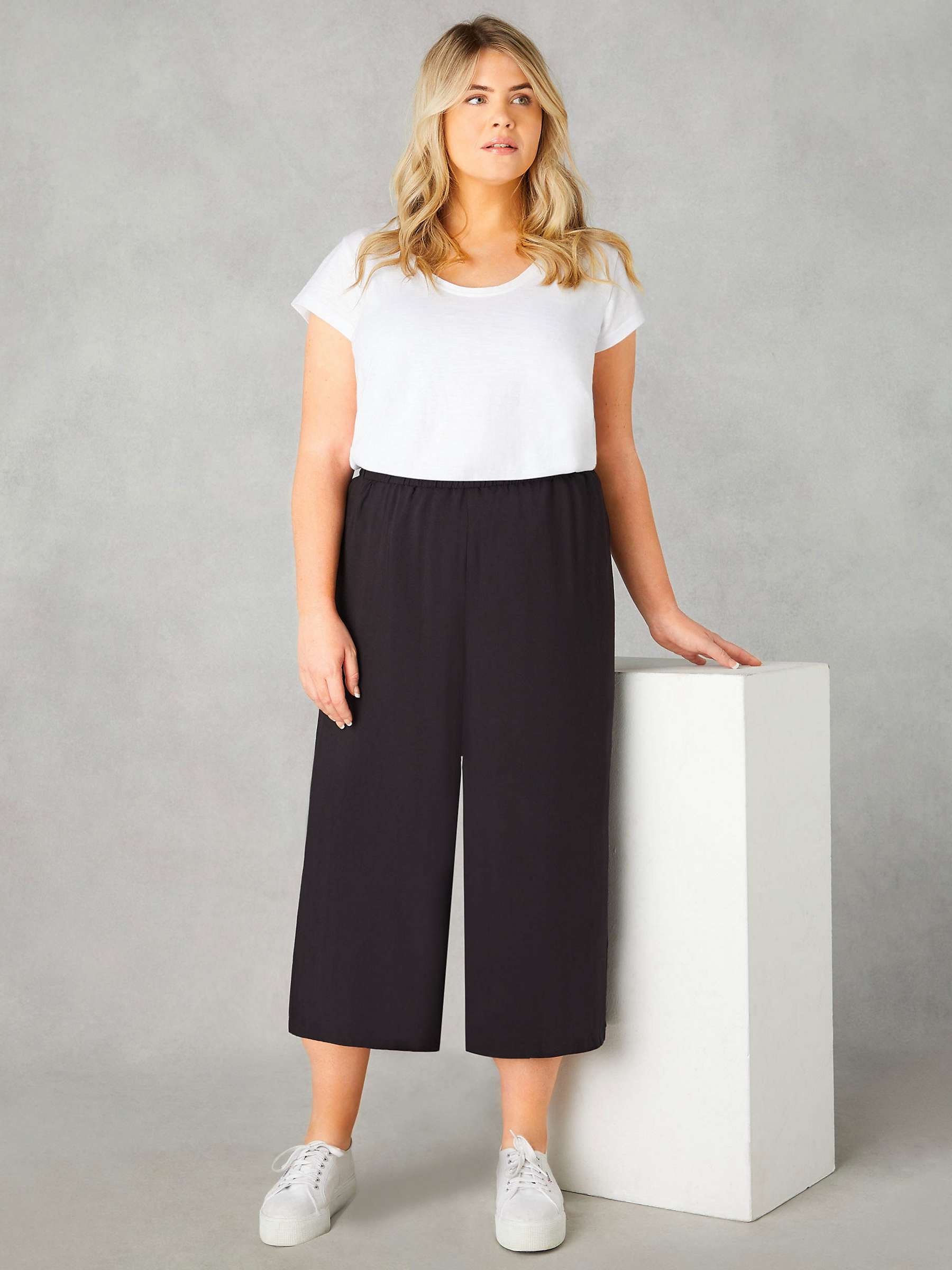Buy Live Unlimited Curve Pull-On Cropped Trousers, Black Online at johnlewis.com