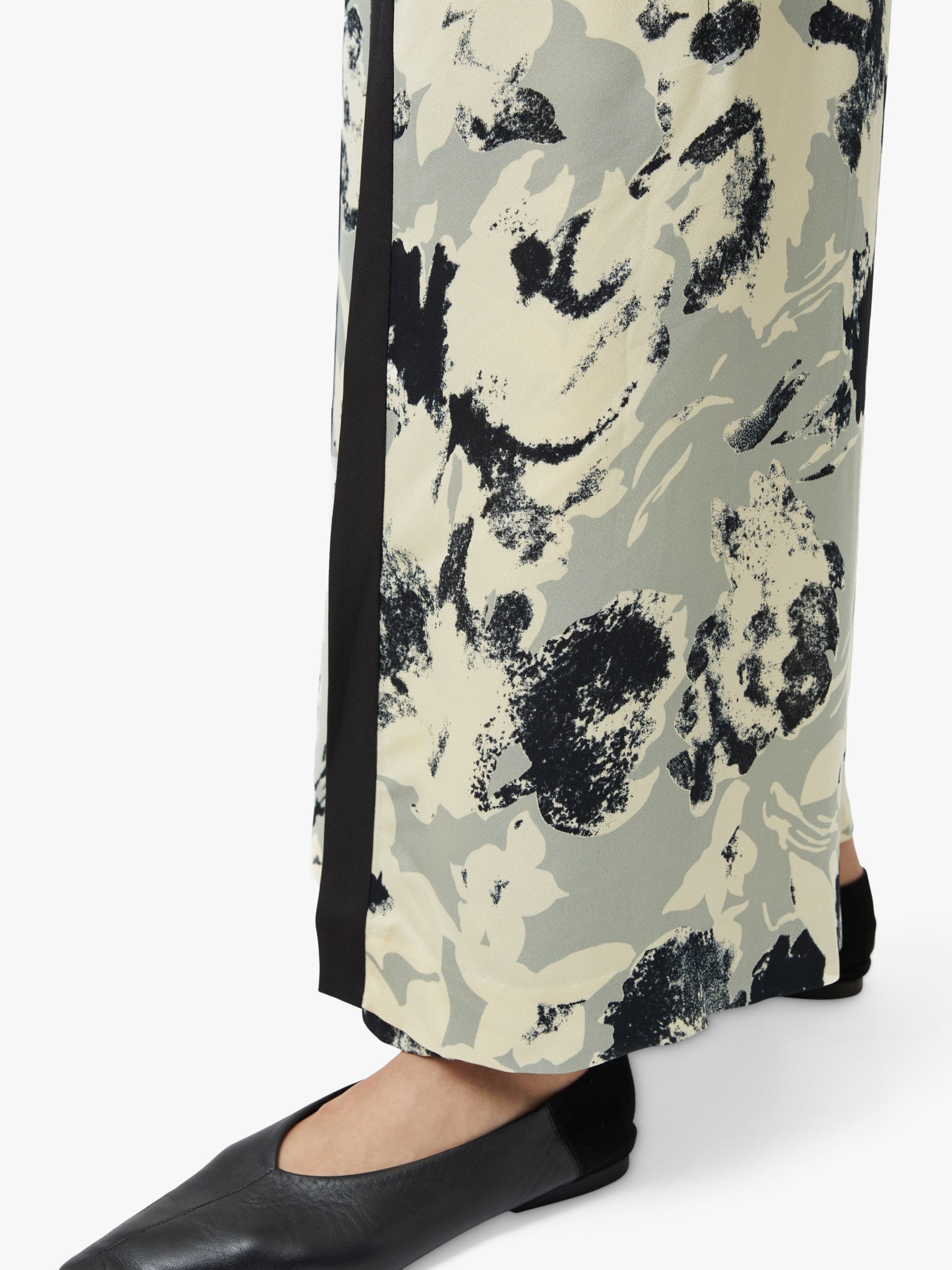 Buy Jigsaw Floral Echo Wrap Trousers, Grey/Multi Online at johnlewis.com