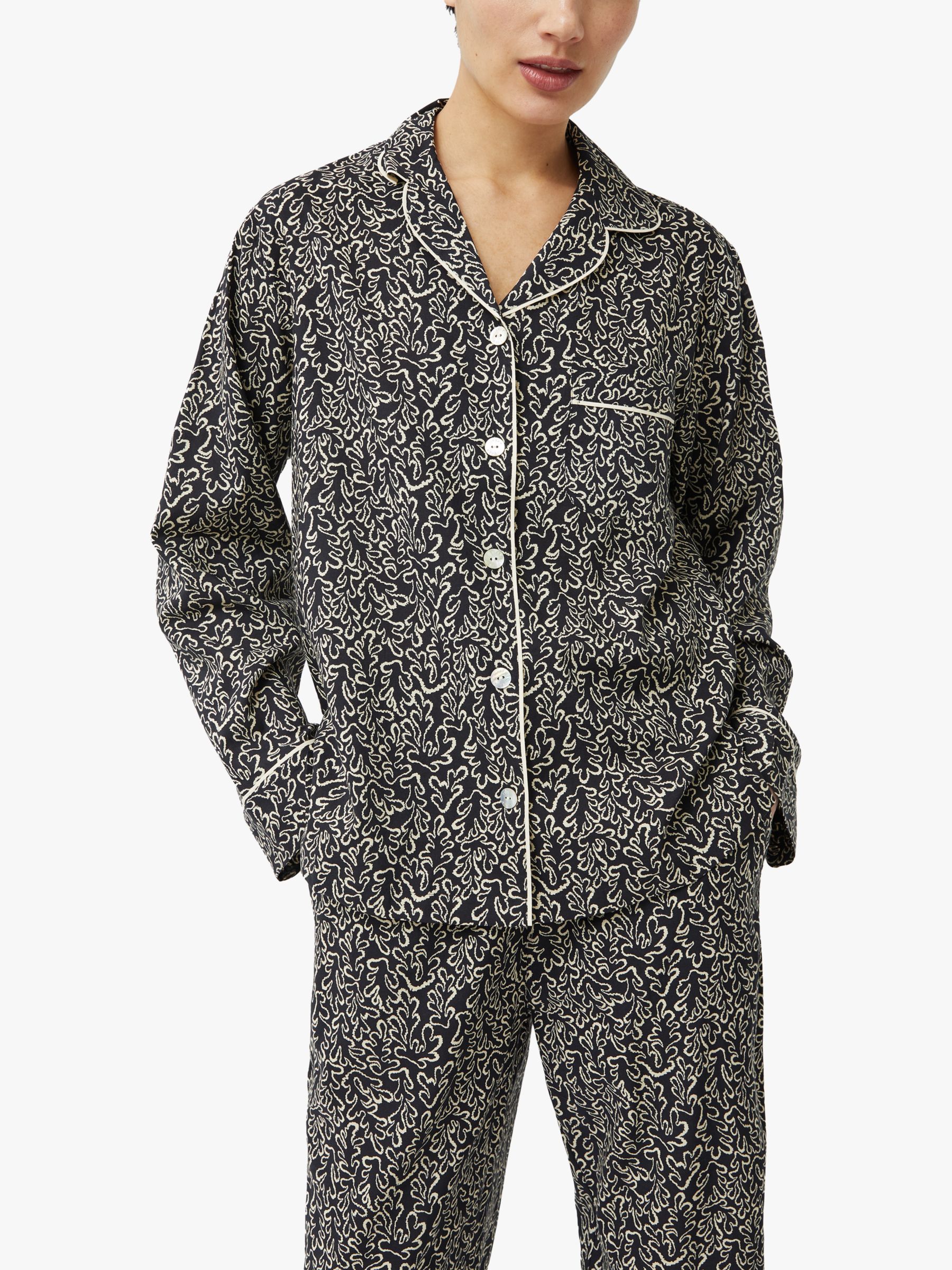 Jigsaw Hydra Coral Pyjama Set, Black, XS