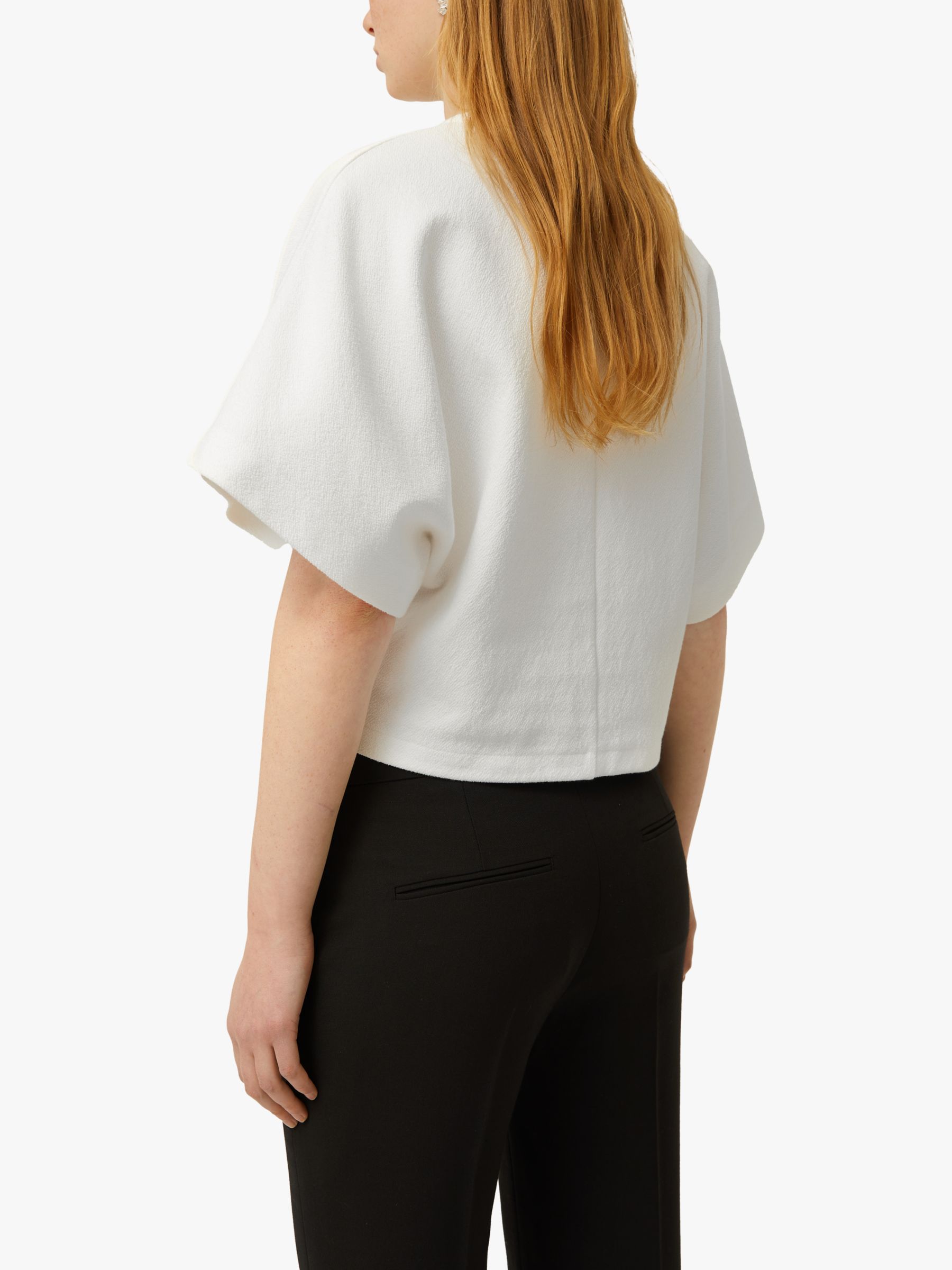 Jigsaw Textured Jersey Top, White at John Lewis & Partners
