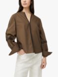 Jigsaw Contrast Tape Detail Top, Brown, Brown