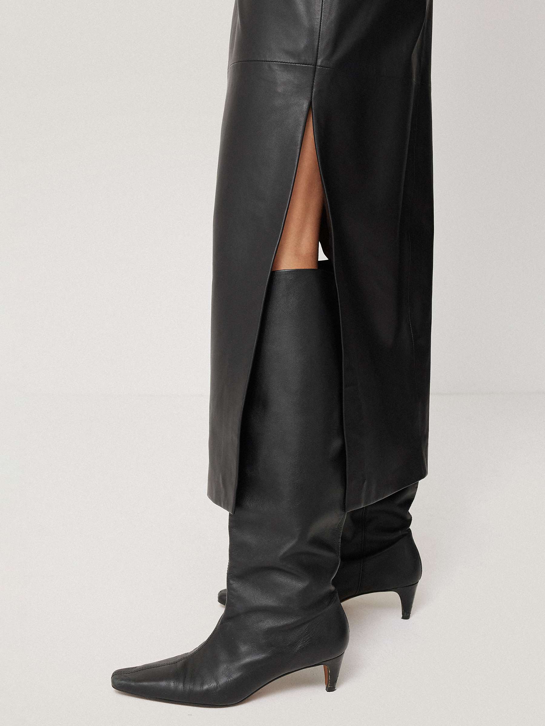 Buy Jigsaw Leather Midi Skirt Online at johnlewis.com