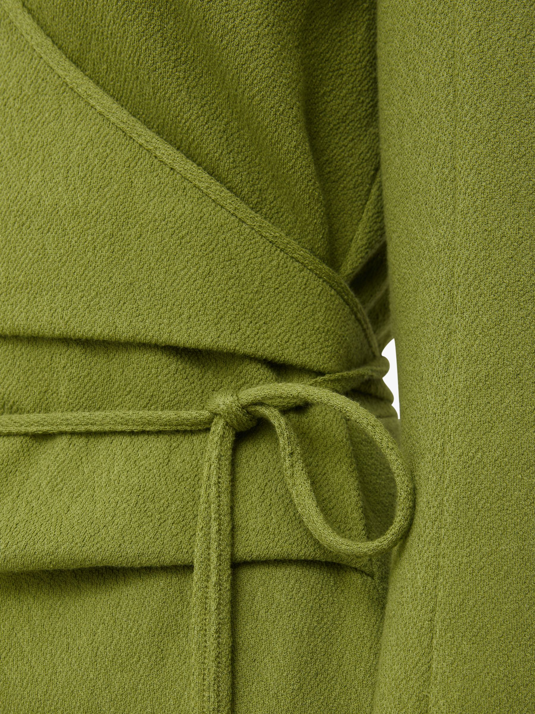 Jigsaw Textured Jersey Wrap Dress, Green, M