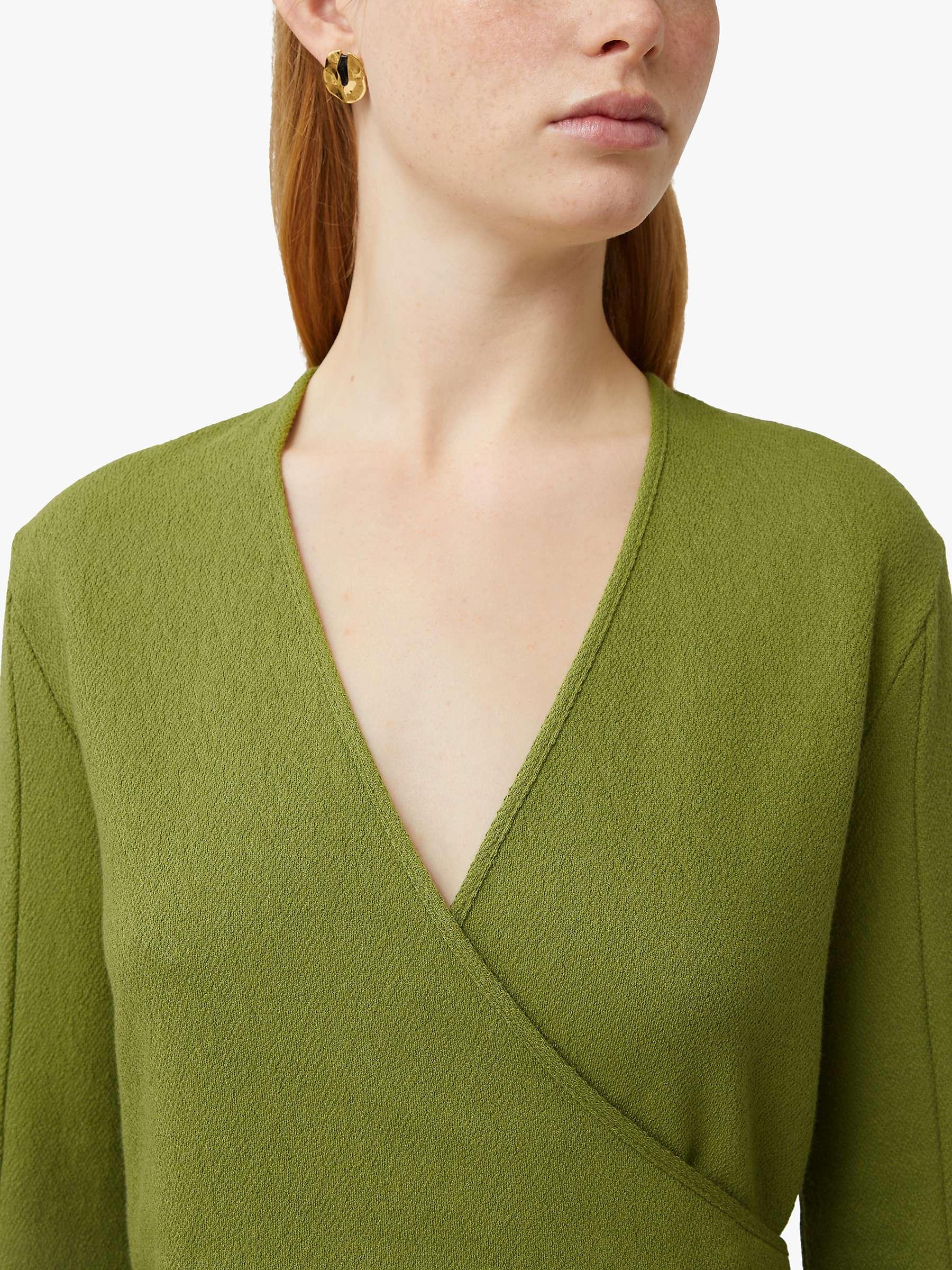 Buy Jigsaw Textured Jersey Wrap Dress, Green Online at johnlewis.com
