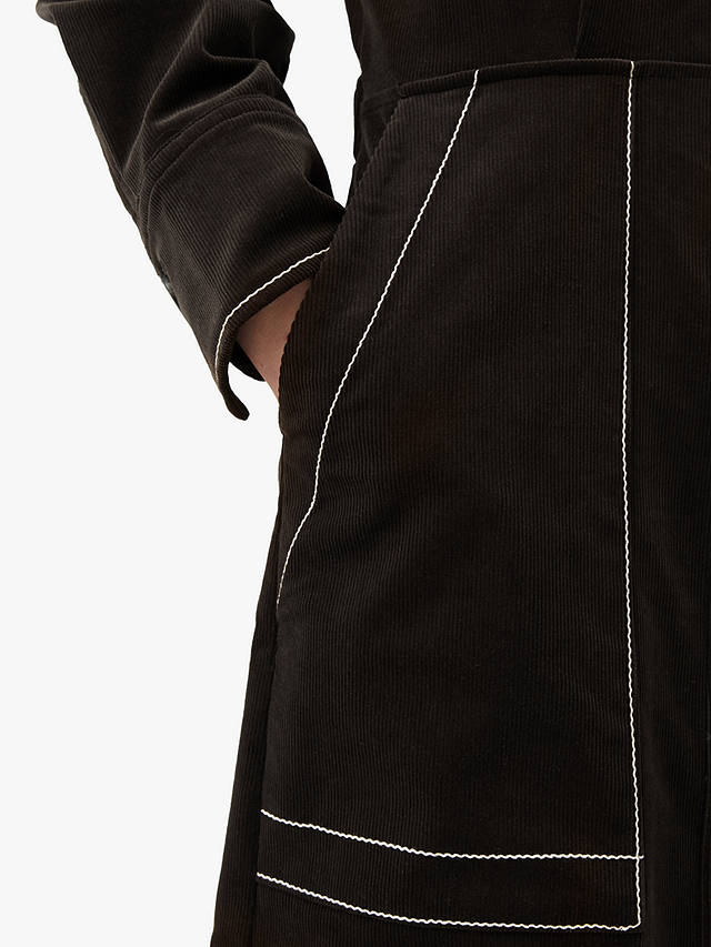 Jigsaw Cord Shirt Midi Dress, Black