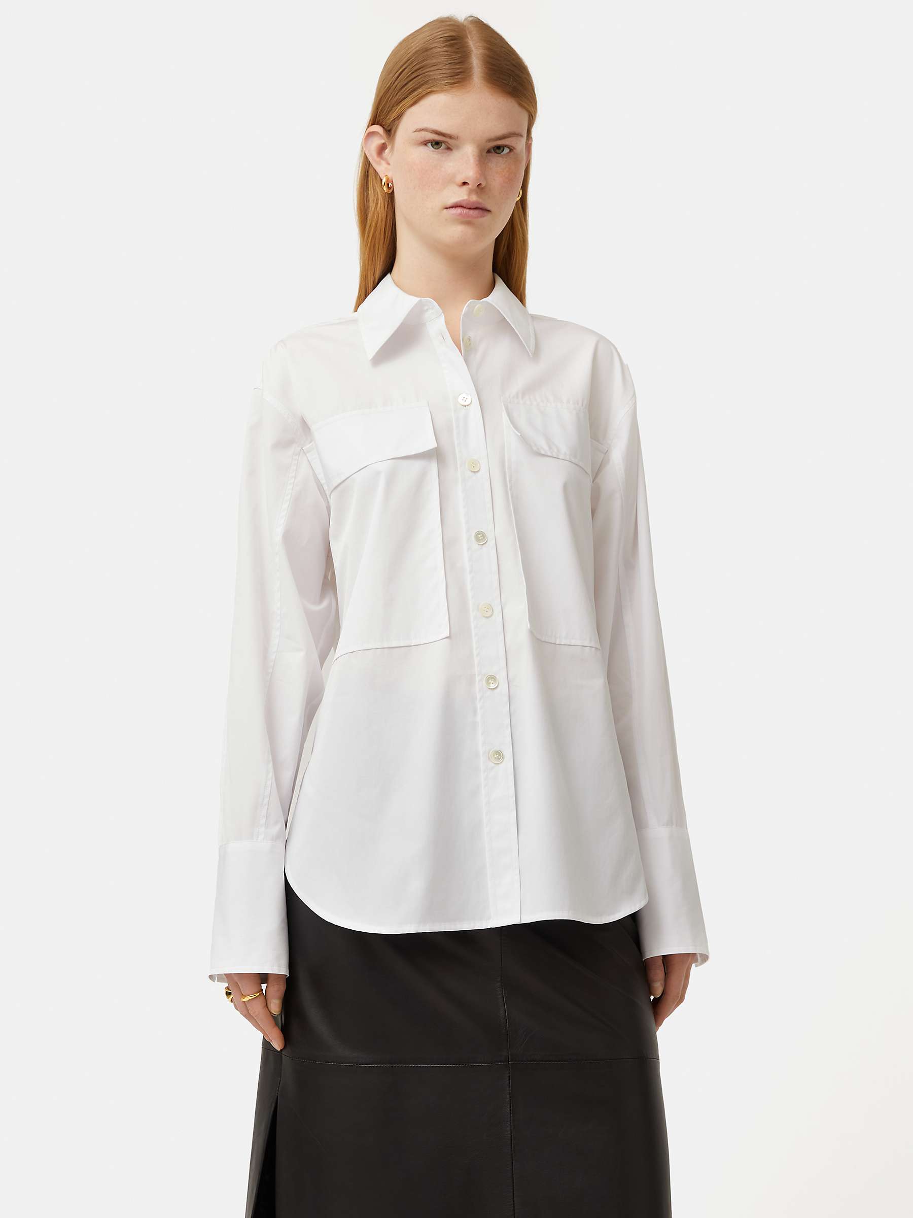Buy Jigsaw Drawstring Back Oversized Shirt, White Online at johnlewis.com