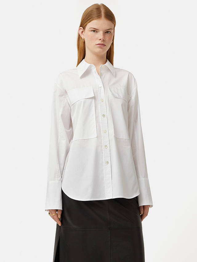 Jigsaw Drawstring Back Oversized Shirt, White