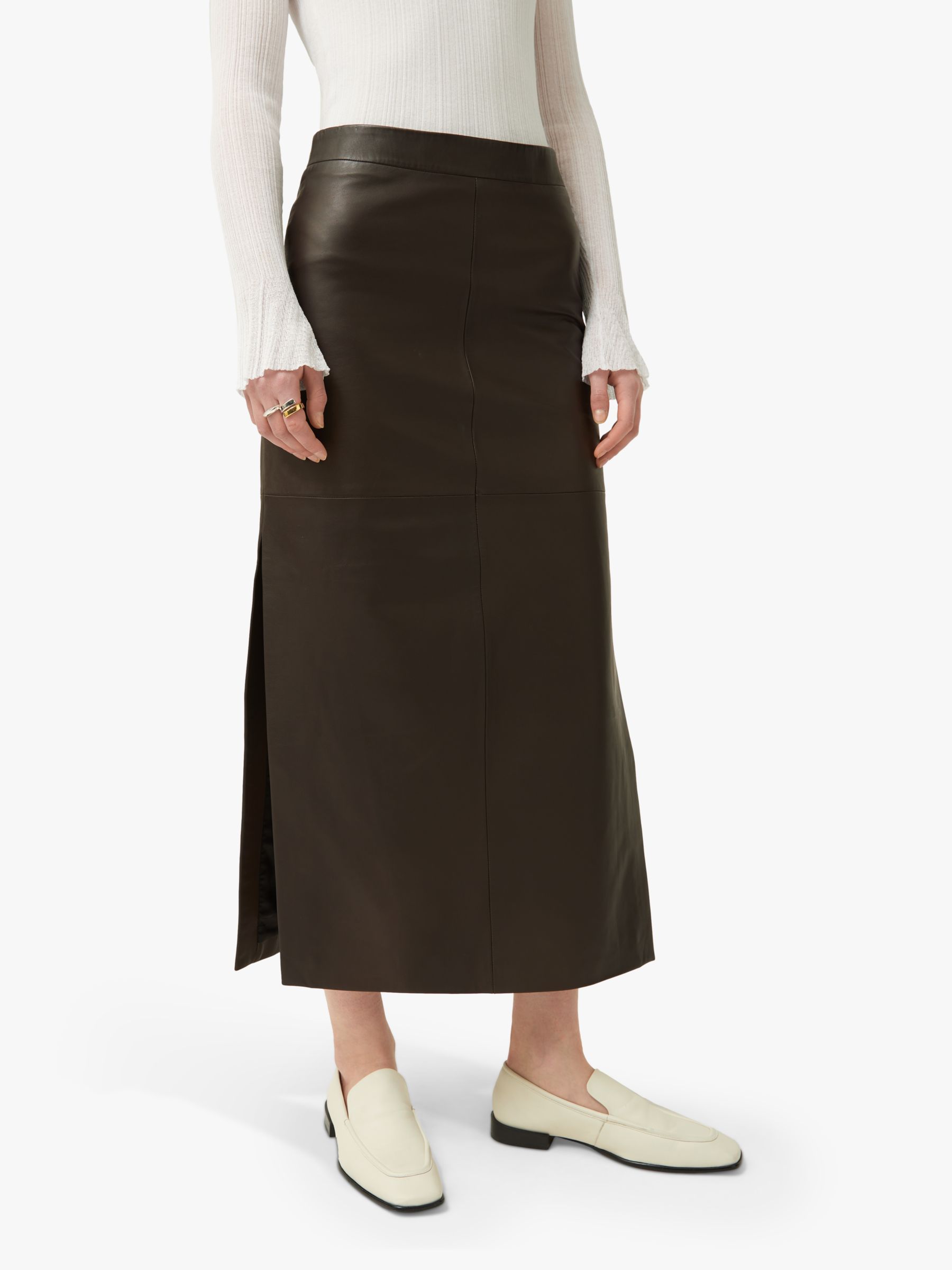 Tan Panelled Leather Skirt, WHISTLES