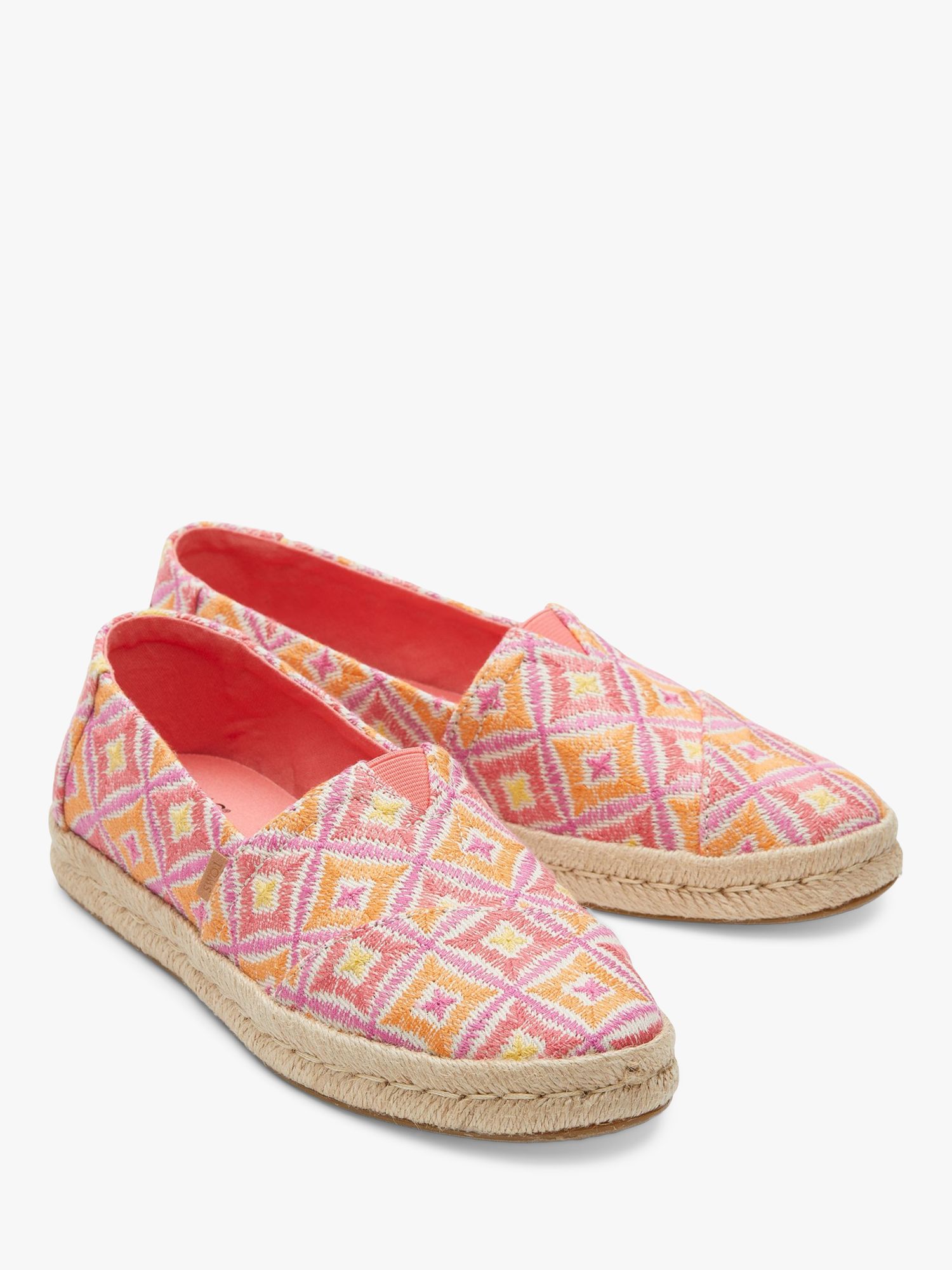 TOMS Alpargata Rope 2.0 Espadrilles, Pink/Multi, 4