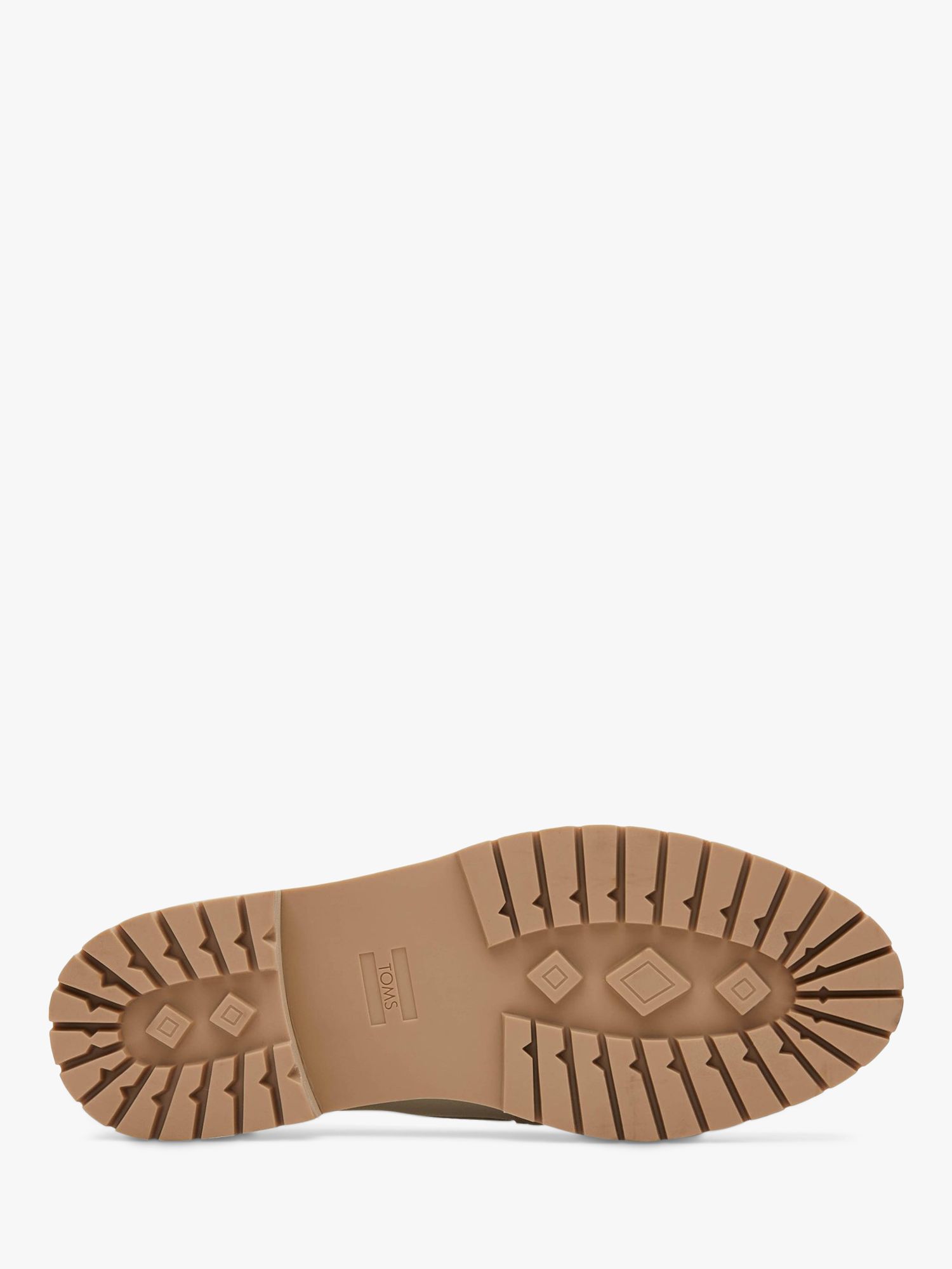 TOMS Cara Lug Sole Leather Loafers, Light Sand, 5
