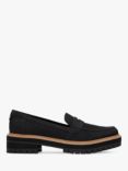 TOMS Cara Lug Sole Leather Loafers, Black