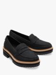 TOMS Cara Lug Sole Leather Loafers, Black