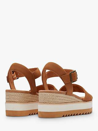 TOMS Diana Wedge Leather Sandals, Tan