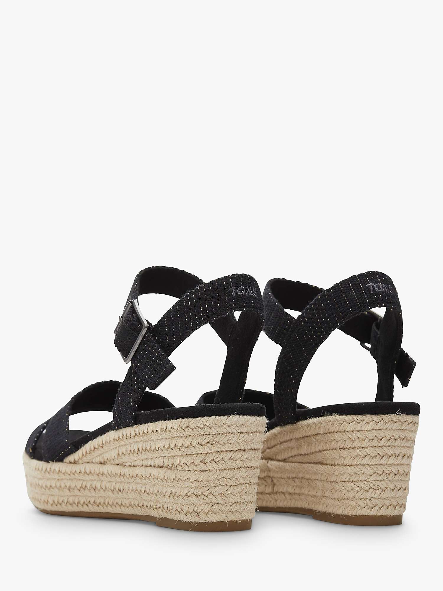 Buy TOMS Audrey Espadrille Wedge Sandals, Black Online at johnlewis.com