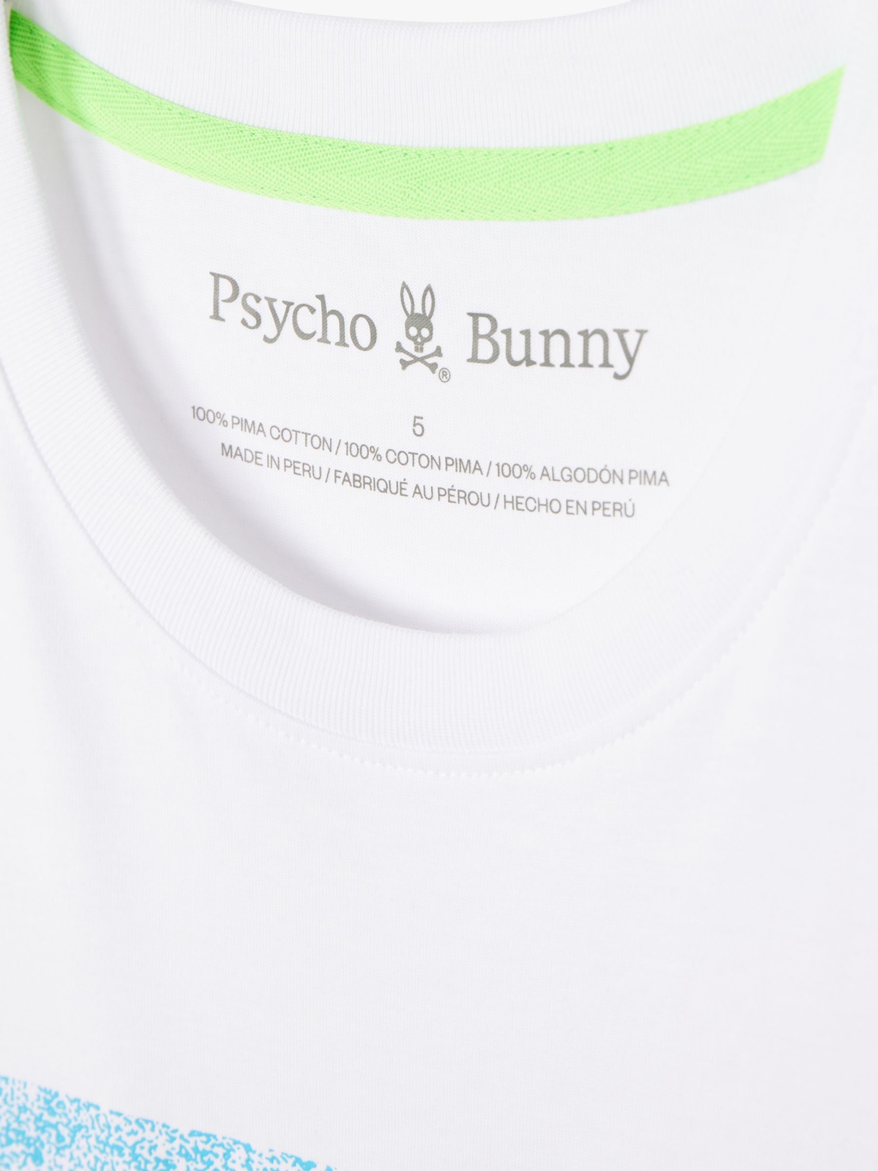 Psycho Bunny Livingston Graphic T-Shirt, White/Multi, S