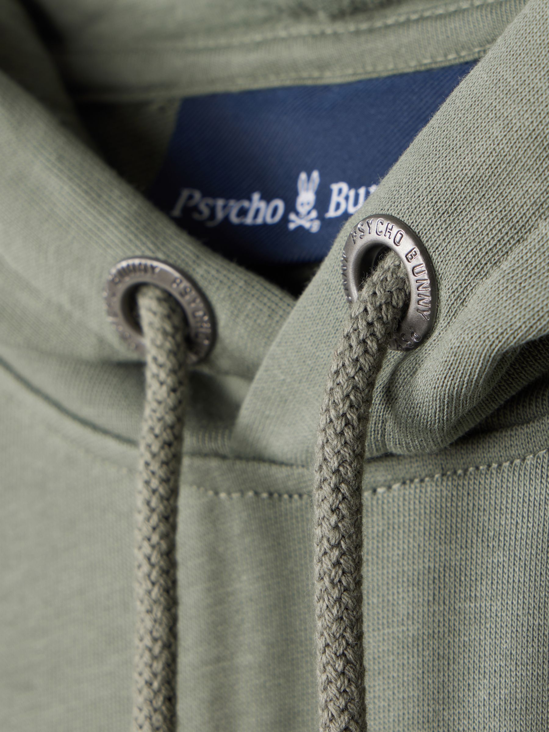 Psycho Bunny French Terry Pullover Hoodie, Green, S