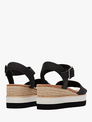 TOMS Diana Wedge Leather Sandals, Black
