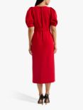 Ted Baker Gabyela Puff Sleeve Belted Midi Dress, Red