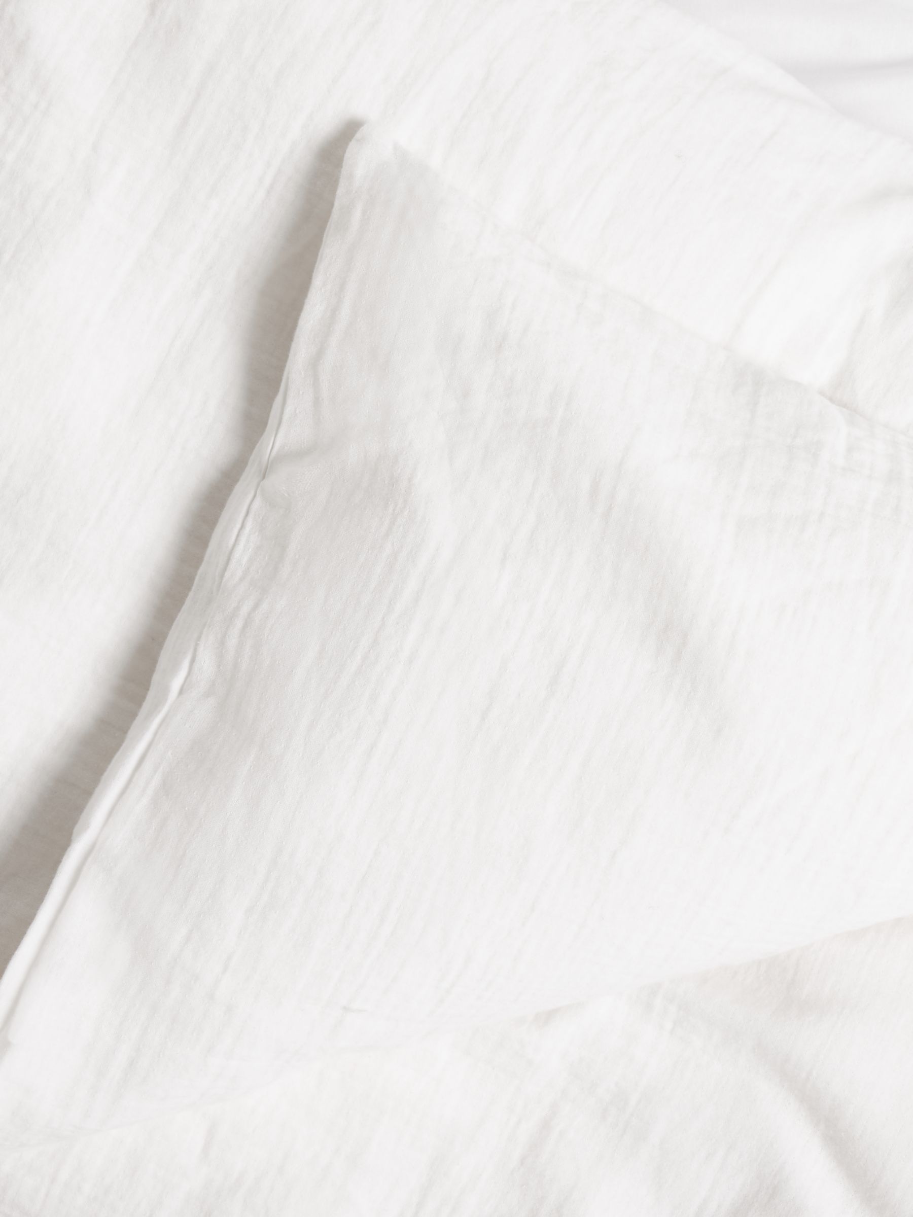 John Lewis 200 Thread Count Cotton Muslin Gauze Duvet Cover Set, White, Super King Duvet Cover