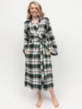 Cyberjammies Forrest Check Brushed Cotton Dressing Gown, Dark Green