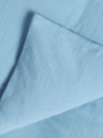 John Lewis 200 Thread Count Cotton Muslin Gauze Duvet Cover Set, Glacier Blue