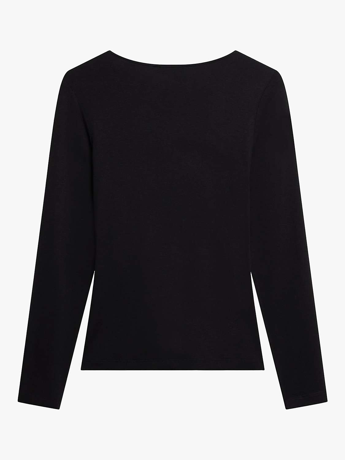 Buy Mint Velvet Ruched Long Sleeve Top, Black Online at johnlewis.com