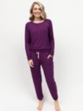 Cyberjammies Colette Jersey Long Pyjama Set, Dark Purple