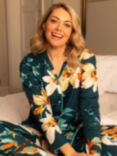 Cyberjammies Goldie Floral Long Pyjama Set, Teal