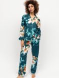 Cyberjammies Goldie Floral Long Pyjama Set, Teal