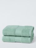 John Lewis Cotton/Viscose Blend Towels, Pack of 2, Dusty Green