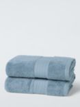 John Lewis Cotton/Viscose Blend Towels, Pack of 2, Pacific