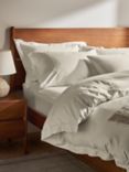 John Lewis Soft & Silky 400 Thread Count Egyptian Cotton Fitted Sheet, Cream