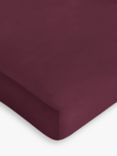 John Lewis Crisp & Fresh 400 Thread Count Egyptian Cotton Fitted Sheet, Damson