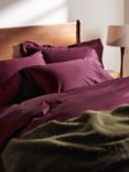 John Lewis Soft & Silky 400 Thread Count Egyptian Cotton Fitted Sheet, Damson