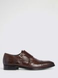 Moss John White Alderney Double Monk Shoes, Brown