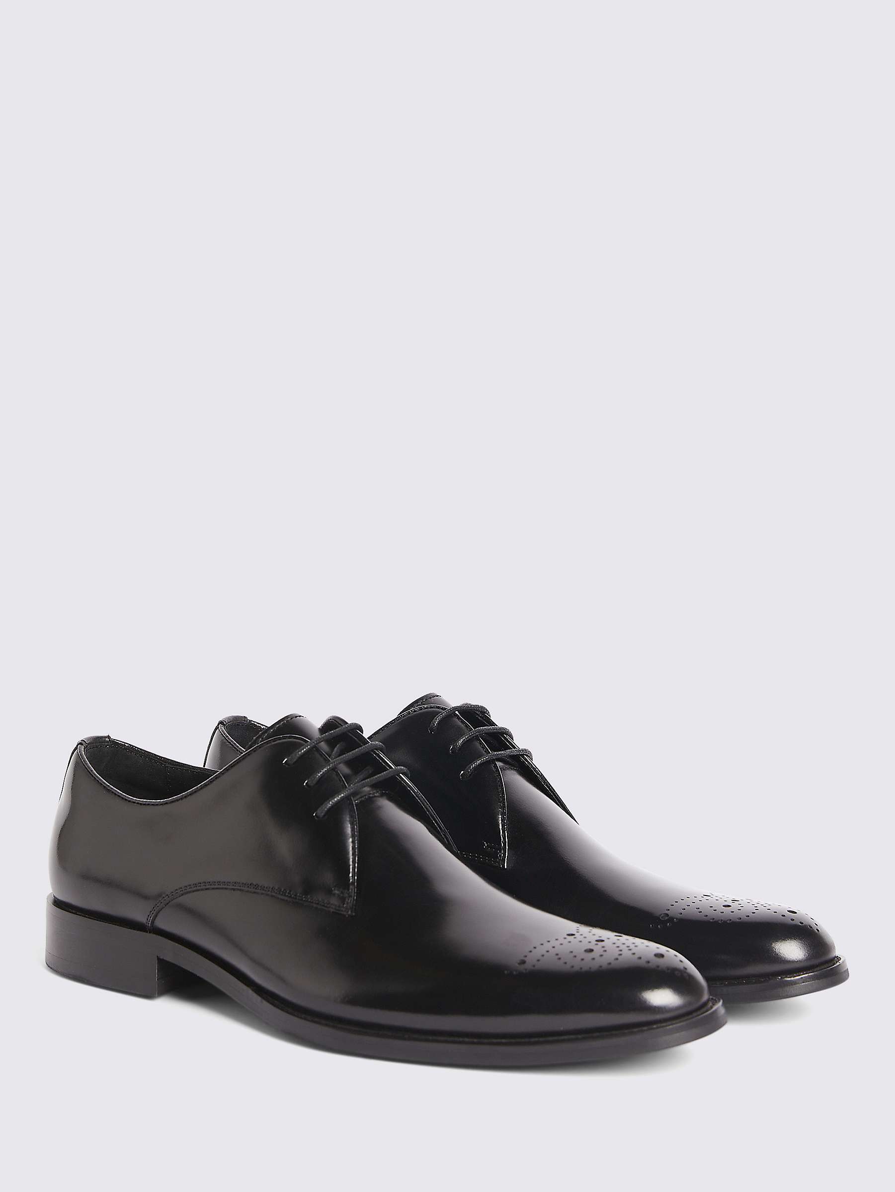 Buy Moss John White Romsey Leather Lace Up Brouges, Black Online at johnlewis.com