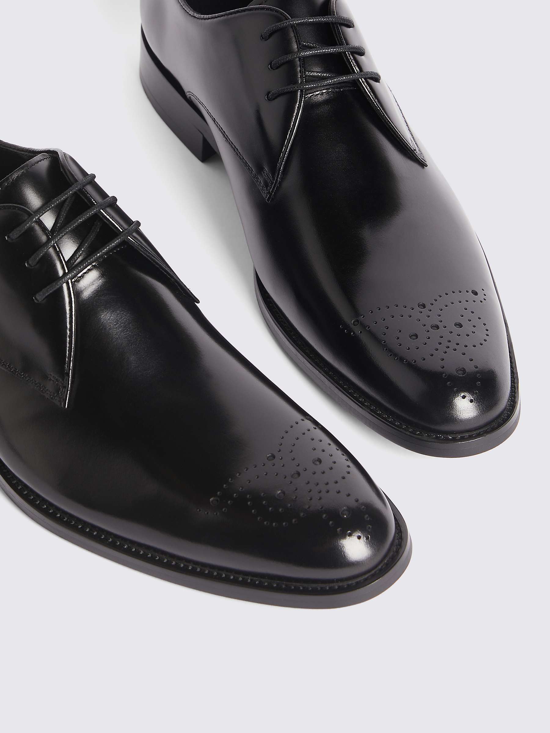 Buy Moss John White Romsey Leather Lace Up Brouges, Black Online at johnlewis.com