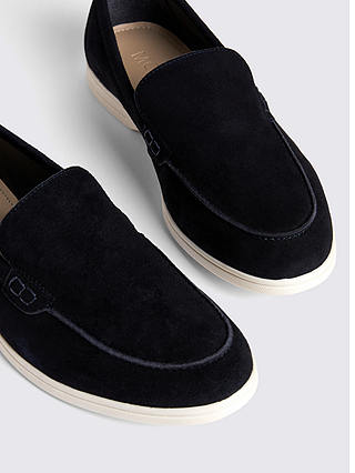 Moss Suede Casual Loafers, Blue