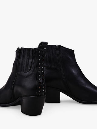 Moda in Pelle Maevie Leather Western Ankle Boots, Black