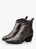 Moda in Pelle Maevie Leather Western Ankle Boots, Pewter